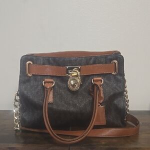 Elegant Michael Kors Black and Brown Women's Handbag